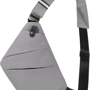 Lightweight Ergonomic Sling Backpack with Anti-Theft & Organized Storage - Gray
